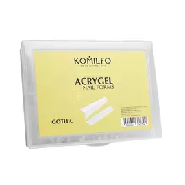 Верхні форми для нарощування (готичний миндаль) Komilfo Acry Gel Top Nail Forms, Gothic Almond, 120 шт