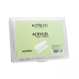 Верхні форми для нарощування (сучасний миндаль) Komilfo Acry Gel Top Nail Forms, Modern Almond, 120 шт