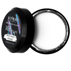 Гель для нарощування Komilfo Gel Premium Milky White Intense, 50 г, Колір Komilfo Gel Premium: Milky White Intense, Об'єм (мл): 50 мл