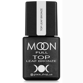 Топ без липкого шару MOON FULL Glitter Top No Wipe Leaf Bronze, 8 мл