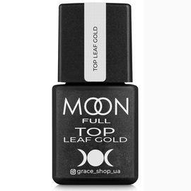 Топ без липкого шару MOON FULL Glitter Top No Wipe Leaf Gold, 8 мл