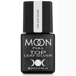 Топ без липкого шару MOON FULL Glitter Top No Wipe Leaf Silver, 8 мл