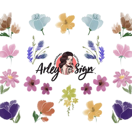 Slider design Arley Sign №0005 (Watercolor flowers)