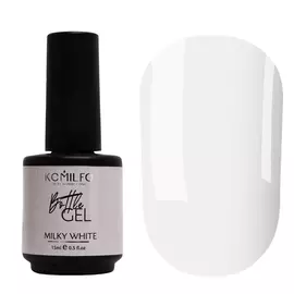 Гель для нарощування Komilfo Bottle Gel Milky White 15 мл (з пензликом), Колір Komilfo Bottle Gel: Milky White, Об'єм (мл): 15 мл