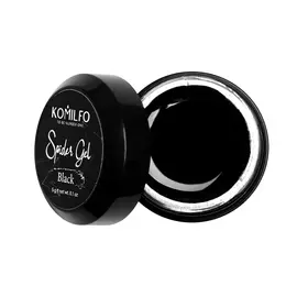 Gel paint "spiderweb" Komilfo Spider Gel Black, 5 g