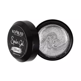 Gel paint "spiderweb" Komilfo Spider Gel Silver, 5 g