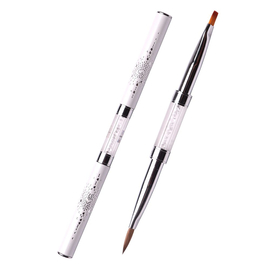 Пензлик двосторонній Komilfo Double Acrylic 6 (Kolinsky)/Gel flat 6 (Nylon)