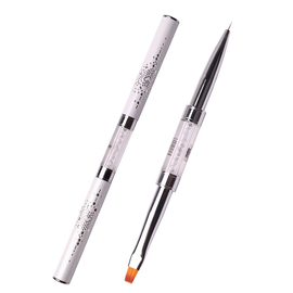 Пензлик двосторонній Komilfo Double Gel flat 4 (Nylon)/Liner 5 (Nylon)