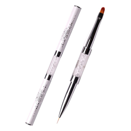 Пензлик двосторонній Komilfo Double Gel oval 4 (Nylon)/Liner 7 (Nylon)