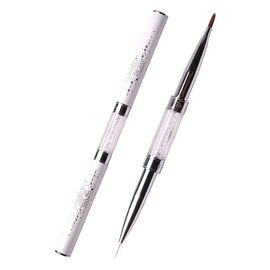 Пензлик двосторонній Komilfo Double Gel oval 6 (Kolinsky)/Liner 9 (Nylon)
