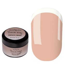 База кольорова Komilfo Color Base French 009 (світло-бежевий), 30 мл, Колір Komilfo Color French Base: №009, Об'єм (мл): 30 мл