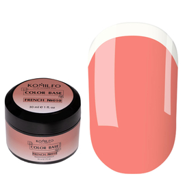База кольорова Komilfo Color Base French 010 (пастельний кораловий), 30 мл, Колір Komilfo Color French Base: №010, Об'єм (мл): 30 мл