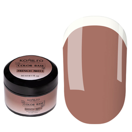 База кольорова Komilfo Color Base French 011 (темний бежевий), 30 мл, Колір Komilfo Color French Base: №011, Об'єм (мл): 30 мл