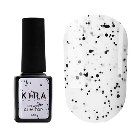Топ для гель-лаку без липкого шару Kira Nails No wipe Top Coat Glitter Chia, 6 мл