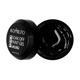 Gel paint with a sticky layer Komilfo Wipe №001 Black, 5 ml