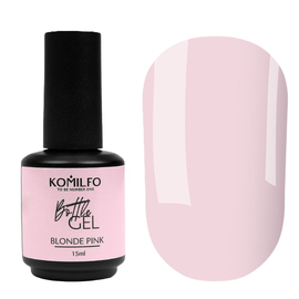 Гель для нарощування Komilfo Bottle Gel Blonde Pink, 15 мл, HEMA/TPO: FREE, Komilfo Bottle Gel: Blonde Pink, Об'єм (мл): 15 мл