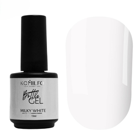 Гель для нарощування Komilfo Bottle Gel Milky White, 15 мл, HEMA/TPO: FREE, Komilfo Bottle Gel: Milky White, Об'єм (мл): 15 мл