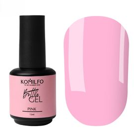 Гель для нарощування Komilfo Bottle Gel Pink, 15 мл, HEMA/TPO: FREE, Komilfo Bottle Gel: Pink, Об'єм (мл): 15 мл