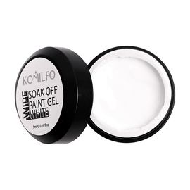 Gel paint with a sticky layer Komilfo Wipe №002 White, 5 ml