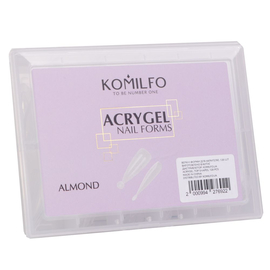 Верхні форми для нарощування (миндаль) Komilfo Acry Gel Top Nail Forms, Almond, 120 шт