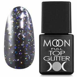 Топ без липкого шару MOON FULL Glitter Top No Wipe №1 RAINBOW, 8 мл, Об'єм (мл): 8 мл, Колір Moon Full Glitter Top: №1 RAINBOW