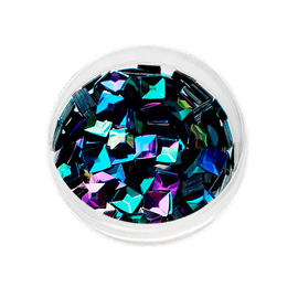 Komilfo 3D Dragon Scale №033, square, Black AB, (1 g)