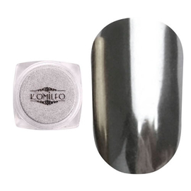 Втирка для дизайну дзеркальна Komilfo Mirror Powder №001, срібло, 0,5 г