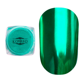 Втірка для дизайну дзеркальна Komilfo Mirror Powder №011, зелений, 0,5 г
