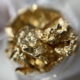 Foil compressed in a jar for nail Komilfo, gold