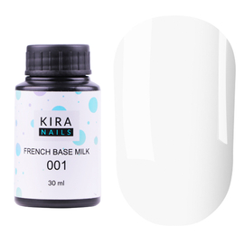 Kira Nails French Base Milk 001, 30 ml, Color French Base: 001 Milk, Volume (ml): 30 ml