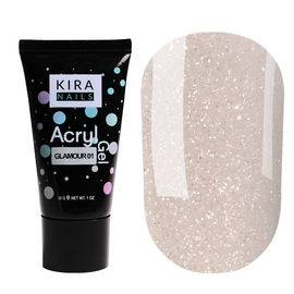 Kira Nails Acryl Gel Glamor 01, 30 g, Color Kira Nails Acrygel: Glamour 01, Volume (ml): 30 ml