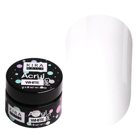 Акрил-гель (полігель) для нарощування Kira Nails Acryl Gel White, 15 г, Колір Kira Nails Acrygel: White, Об'єм (мл): 15 мл