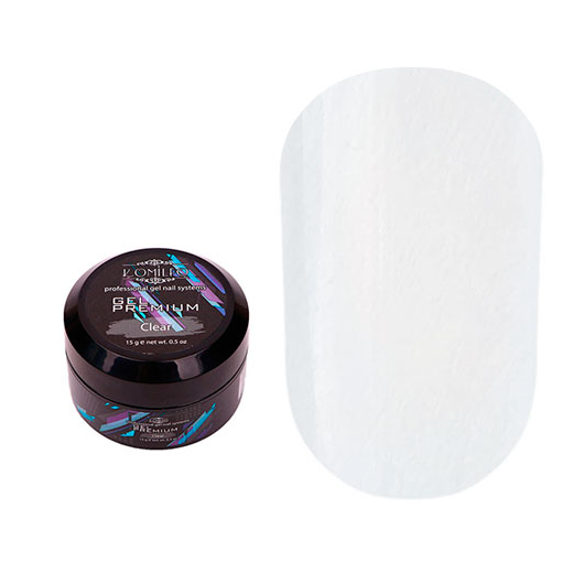 Гель для нарощування Komilfo Gel Premium Clear, 15 г, Колір Komilfo Gel Premium: Clear, Об'єм (мл): 15 мл
