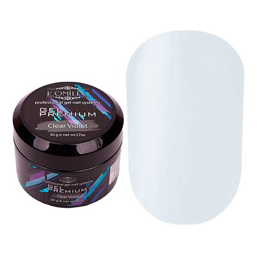Komilfo Gel Premium Clear Violet, 50 g, Color Komilfo Gel Premium: Clear Violet, Volume (ml): 50 ml