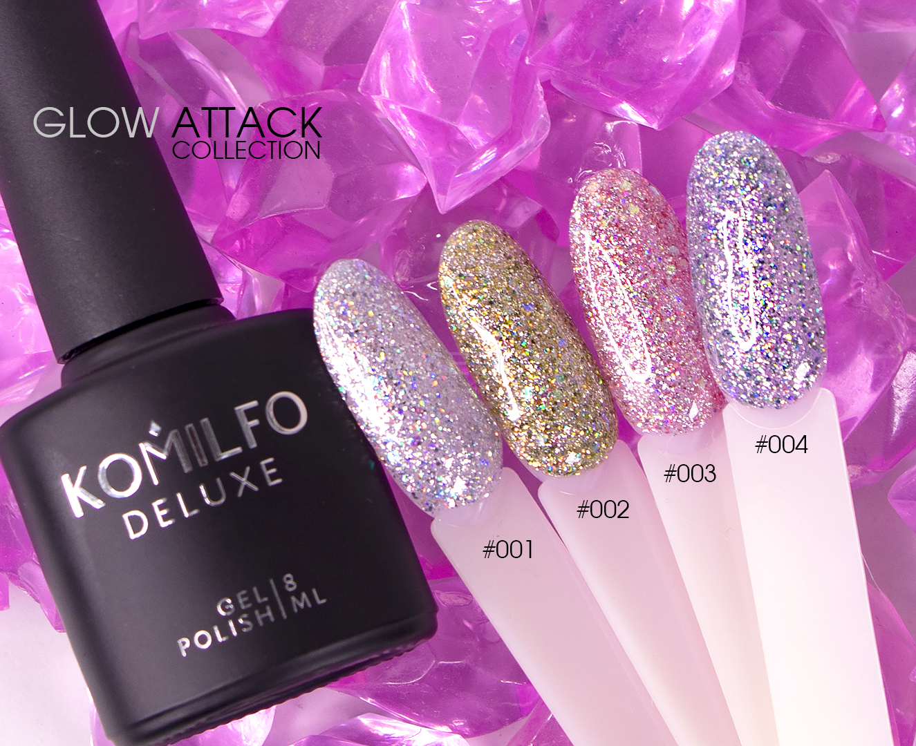 Gel Polish Komilfo Glow Attack №001, 8 ml. - buy Glow Attack in Jerusalem  and Israel, prices for Glow Attack in the online store of products for  manicure 